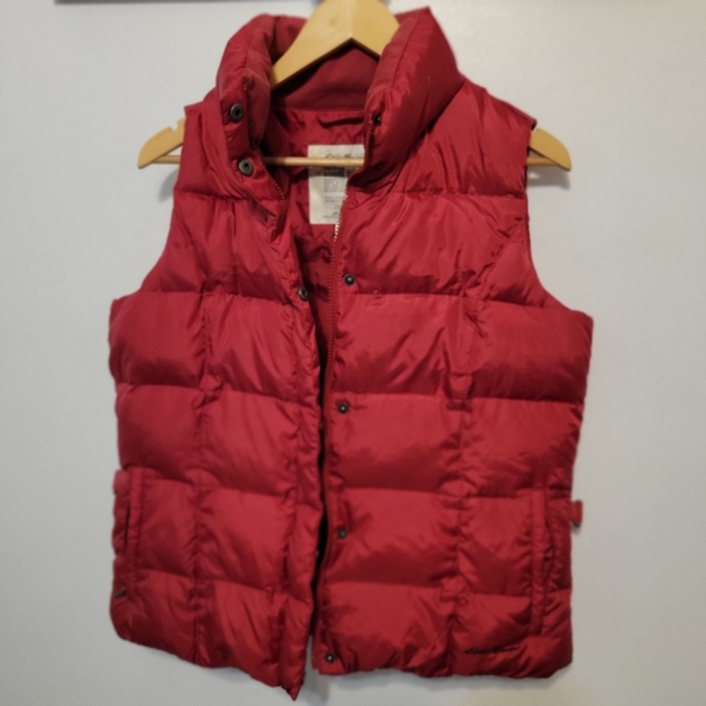 Eddie Bauer Red puffer‎ vest goose down women's large